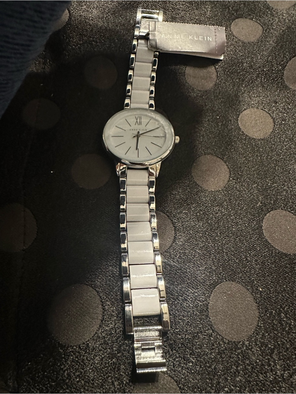 Anne Klein Silver & White Link Bracelet Watch | Classic Dress Watch
